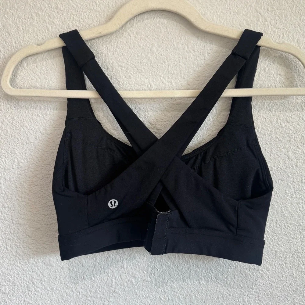 Lululemon Hold Your Form Bra Black‎ Sports Workout Size 6 Gym Yoga